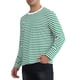 thumbnail image 4 of Camiseta de rayas INSPIRE CHIC para hombre, cuello redondo, de manga larga, básica, talla 2XL, verde y blanca, 4 of 6