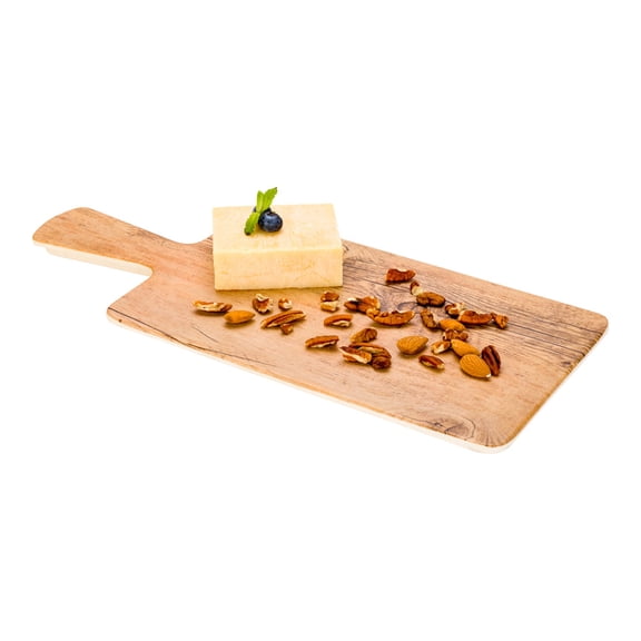 Restaurantware-16.5 Inch x 7 Inch Serving Board, 1 With Handle Cheese Platter Board - Rectangle, Large, Countryside Brown Faux Wood Charcuterie Serving Tray, Won't Break, For Appetizers And Spreads
