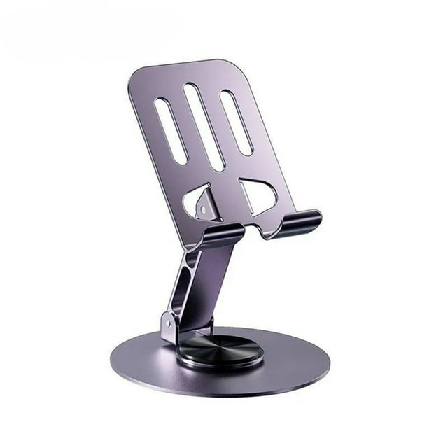 Iron Lazy Device Stand: 360° Rotating, Foldable & Adjustable for Smartphones & Tablets – Portable Desktop Holder with Durable Metal Construction, Hands-Free Viewing for Home, Office & Travel – Purple