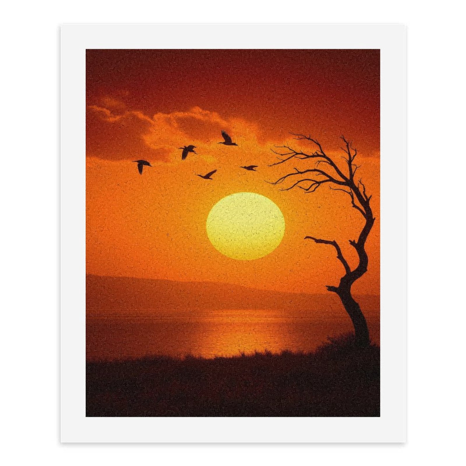 Paint by Numbers Kit for Adults, Sunset Birds Over Serene Water Paint by Numbers, Easy Paint by Numbers Kit for Adults Beginner, DIY Adult Paint by Number Kits on Canvas, Home Decor