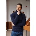 thumbnail image 4 of COOFANDY Mens Ribbed Slim Fit Knitted Pullover Casual Turtleneck Sweater, 4 of 10