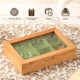 thumbnail image 5 of Wooden Jewelry Box for Women, Medium Size Natural Solid Cherry Wood Vintage Trinket Organizer with Large Storage, Ring Compartments, Built in Necklace Hooks, Glass Lid,, 5 of 5