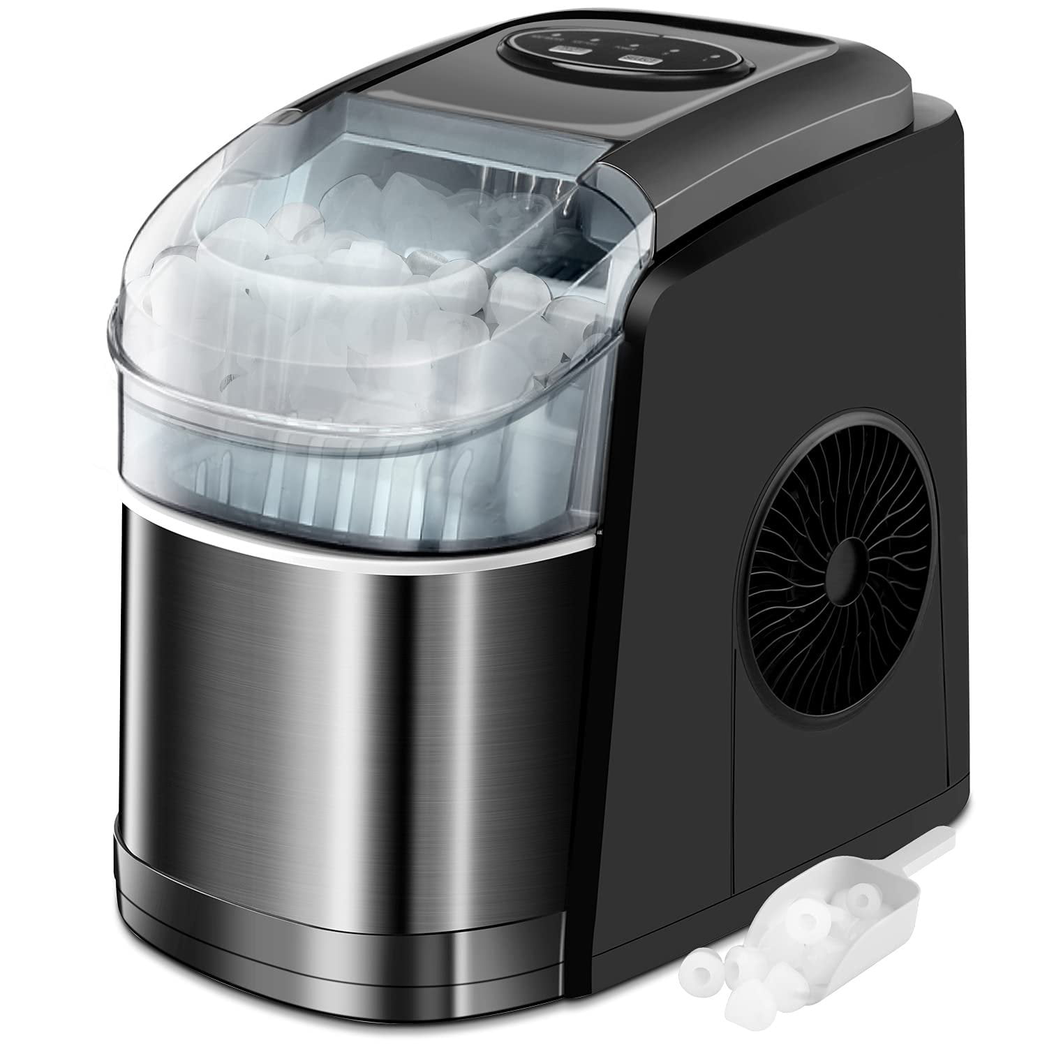 AGLUCKY Countertop Ice Maker Machine,26Lbs/24H Compact Automatic Ice