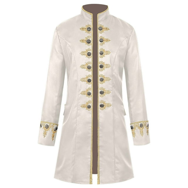 Styesk Vestes pour Hommes Manteau pour Homme Uni à la Mode Steampunk Rétro à Col Montant Manteau Trench à Manches Longues pour Homme