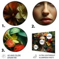 thumbnail image 3 of Designart "Frida woman blooming mexican portrait III In Green and Yellow"Mexican Woman Metal Wall Art Green Modern Office Room Wall Art, 3 of 6