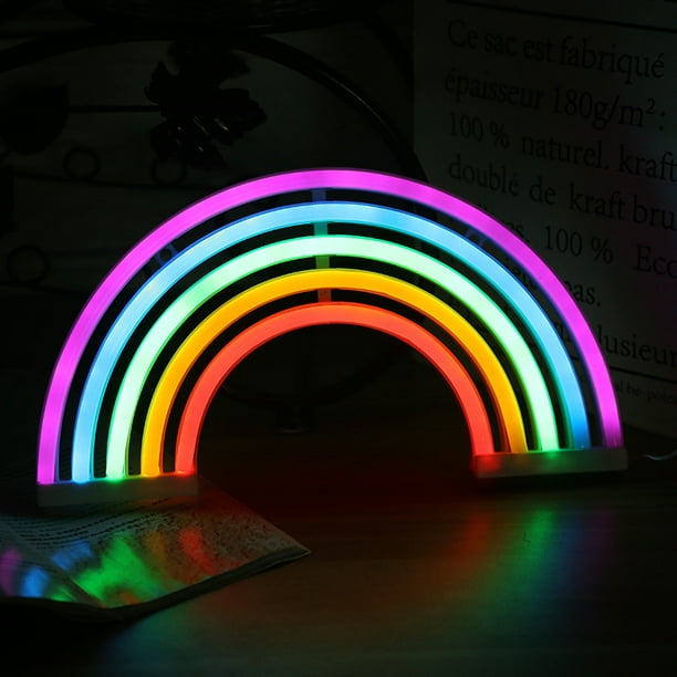 Panneau lumineux arc-en-ciel néon - Veilleuse LED arc-en-ciel