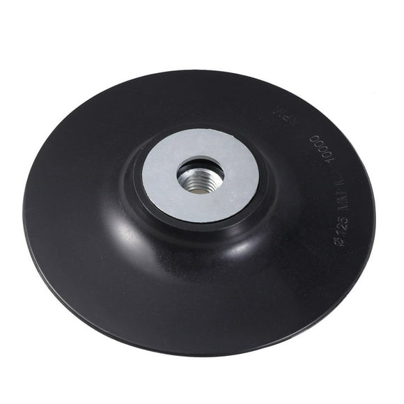 5 pulgadas 125 mm Discos de pulido de papel de acero Junta de disco de pulido Almohadilla de goma Papel de lija Discos de pulido Bandeja adhesiva de papel de acero 14 agujeros (Negro)