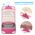 thumbnail image 2 of Vorspack Toiletry Bag for Women, Large Cosmetic Bag with Metal Swivel Hook, Hanging Travel Toiletry Bag for Men Girls，Pink, 2 of 7