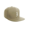 thumbnail image 2 of Daxton Classic Snapback Hat Old English Font Alphabet A to Z Flat Bill Visor Cap, Khaki Hat, White I, 2 of 3