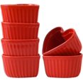 thumbnail image 1 of Feenmai Lot de 6 Ramequins en Céramique en Forme de Cœur 2 Oz - Rouge, 1 of 8
