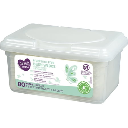 Parent's Choice Fragrance Free Baby Wipes Tub (80 count) - Walmart.com