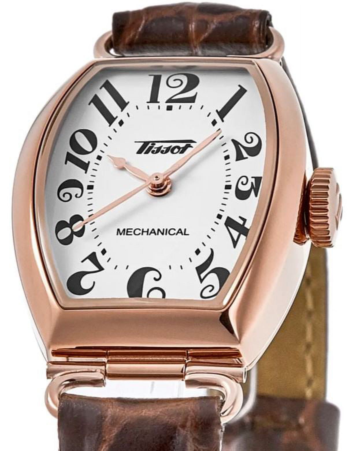 New Tissot Heritage Hand Ivory Dial Ladies Watch Tissot Heritage Porto Mechanical White Dial Leather Strap  main image 3