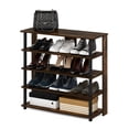 thumbnail image 5 of Furinno 5-Tier Turn-N-Tube Shoe Rack, Wood and Plastic, Amber Pine and Black, 5 of 6