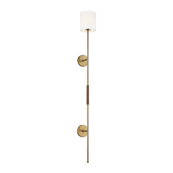 Trade Winds Nico 1-Light Wall Sconce in Natural Brass with Leather Accent