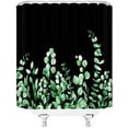 thumbnail image 3 of Green Botanical Leaves Shower Curtain Watercolor Eucalyptus Leaf Spring Plant Aesthetic Home Fabric Bathroom Decor Set with Hooks,70 W X 71 H, 3 of 3
