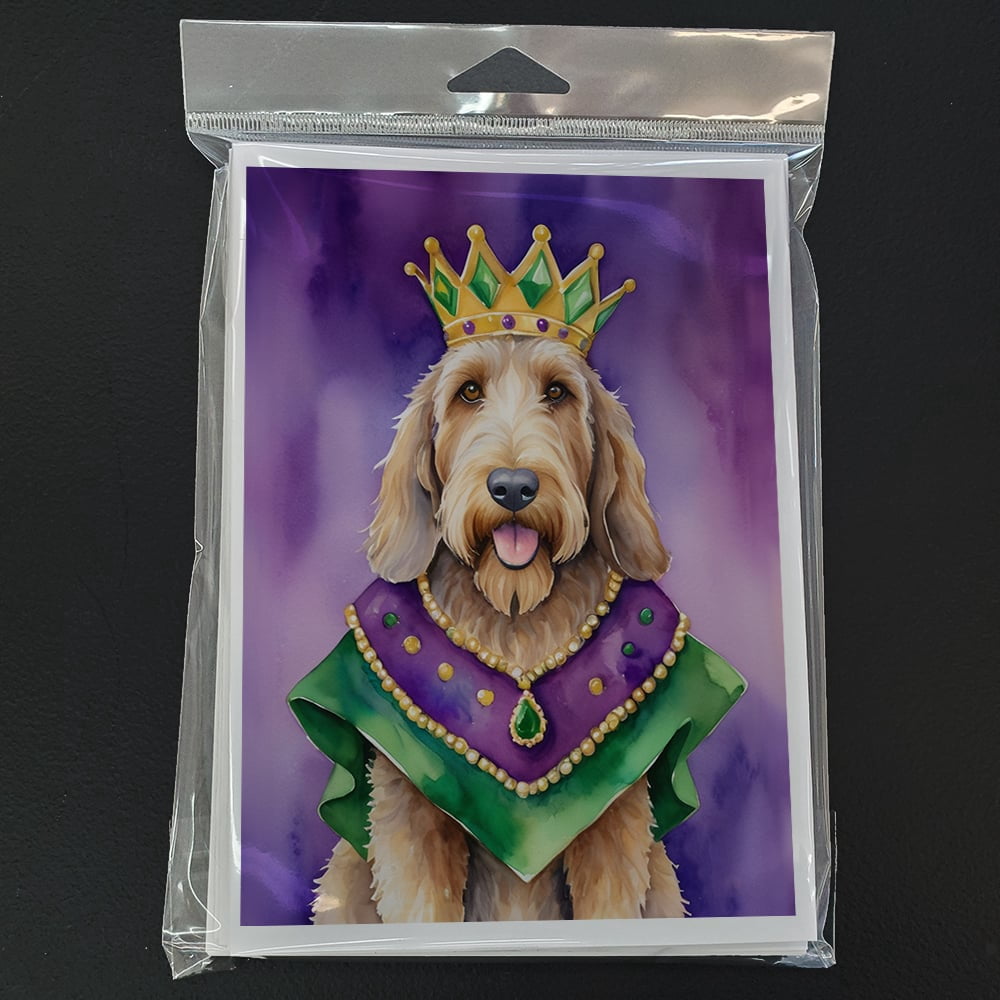 Otterhound King of Mardi Gras Greeting Cards Pack of 8 7 in x 5 in