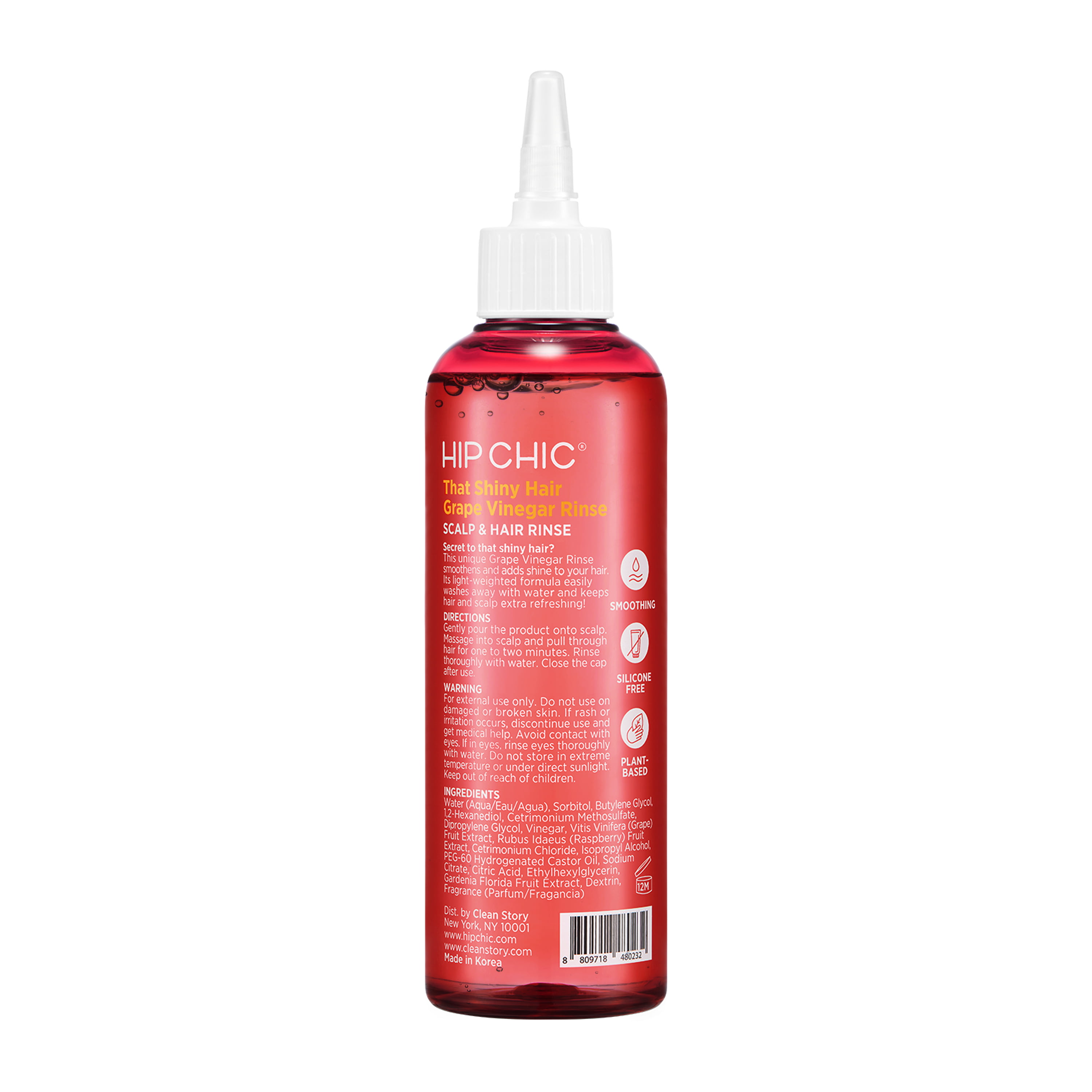 HIP CHIC That Shiny Hair Grape Vinegar Rinse, Dry Scalp Care Hair Rinse,  208mL 