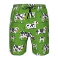thumbnail image 4 of Kll Cows With Calfs Green Men'S Casual Summer Beach Shorts Hawaiian Shorts With Pockets-Large, 4 of 9
