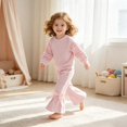 thumbnail image 5 of XAOFW Baby Girl Outfits Pleated Long Sleeve Crewneck Tops And Bowknot Pants Toddler Kids Autumn Cute Clothes Sets 12-18 Months, 5 of 5