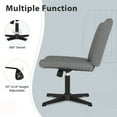 thumbnail image 7 of Home Office Chair Armless Criss Cross Legged Chair No Wheels, Wide Comfy Desk Chair Makeup Vanity Chair, Height Adjustable Swivel Fabric Computer Chair Task Chair, Grey, 7 of 7