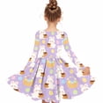 thumbnail image 7 of Girls Easter Bunny Egg Print Long Sleeve Dress Soft Stretchy Casual Flowy Party Dress for Kids Kids Spring Gray 4-14 Years,Size 13-14 T, 7 of 7