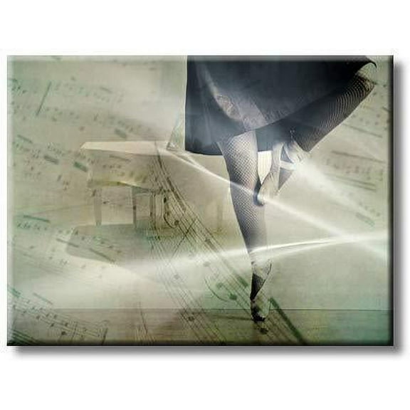 Ballerina Ballet Dancer Motivational Music Picture on Stretched Canvas, Wall Art Decor, Ready to Hang