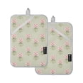 thumbnail image 7 of Yayeee Pot Holders Kitchen Heat Resistant with Pockets 7"x9.8" Cotton Oven Cooking Hot Pads, Green Wildflowers Pattern, 7 of 7