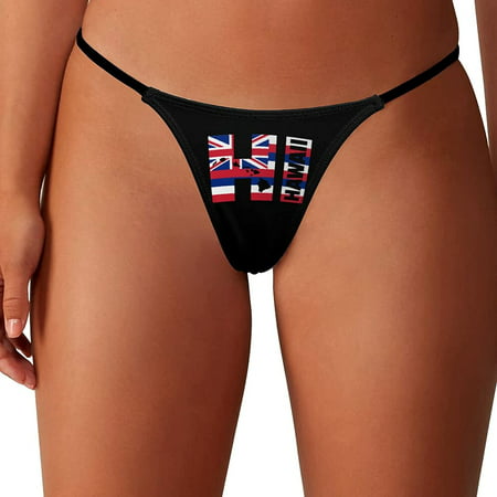 

Hawaiian Hi Flag Women s G-String Thongs Low Rise Hipster Underwear Stretch T-Back Panties
