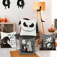 thumbnail image 7 of 4Pcs Halloween Jack and Sally Christmas Pillow Covers 18x18 Inch Horror Cartoon Skull Throw Pillow Case Decorations Linen Decorative Square Cushion Covers for Home Sofa Couch Bed, 7 of 7