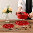 thumbnail image 7 of FREEAMG Christmas Snowflake Red Pot Holder Trivets Set of 2, Heat Resistant Cotton Rope Round Trivets for Hot Dishes, Bowl,Teapot, Hot Pot and Pans, 7 of 7