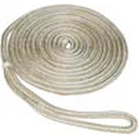 SeaSense Double Braid Nylon Dock Line  1/2  x 35   12  Eye  Gold/White