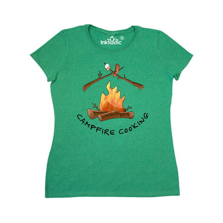Campfire Cooking with Hot Dog and Marshmallow Women's T-Shirt
