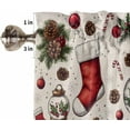thumbnail image 5 of Christmas Kitchen Curtains and Valances Set, Rod Pocket Curtains Tier Farmhouse Window Curtains 24 Inch Length, Xmas Stocking Snowman Snowflake Poinsettia 3 Piece Kitchen Curtains Set, 5 of 6