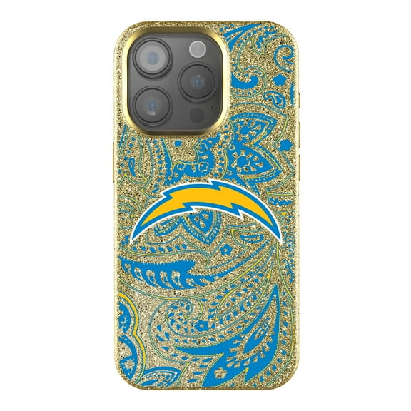 Keyscaper Los Angeles Chargers Paisley Bling iPhone Case