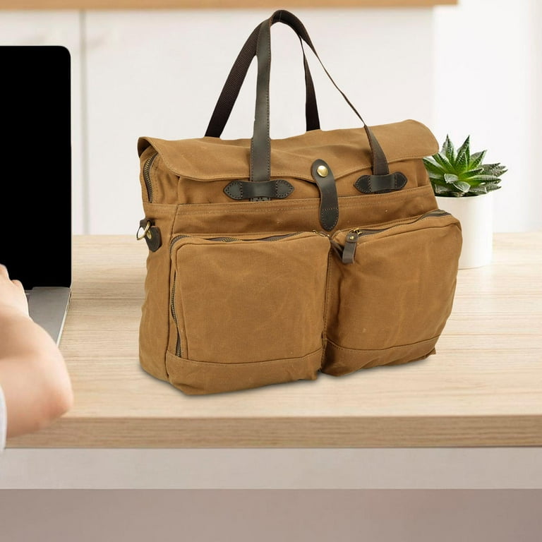 Menolana Laptop Bag Vintage Type Canvas Computer Bag Pouch Leisure Work Bag Briefcase for Him Men Father s Day Electronics Accessories Khaki Walmart
