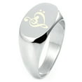 thumbnail image 1 of Sterling Silver Treble Bass Clef Musical Heart Engraved Oval Flat Top Polished Ring, 1 of 1