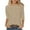 Beige, variant on Spring Shirts for Women Solid Color 3/4 Sleeve Sparkly Tops Fashion Round Neck Trendy Casual Blouses Black M
