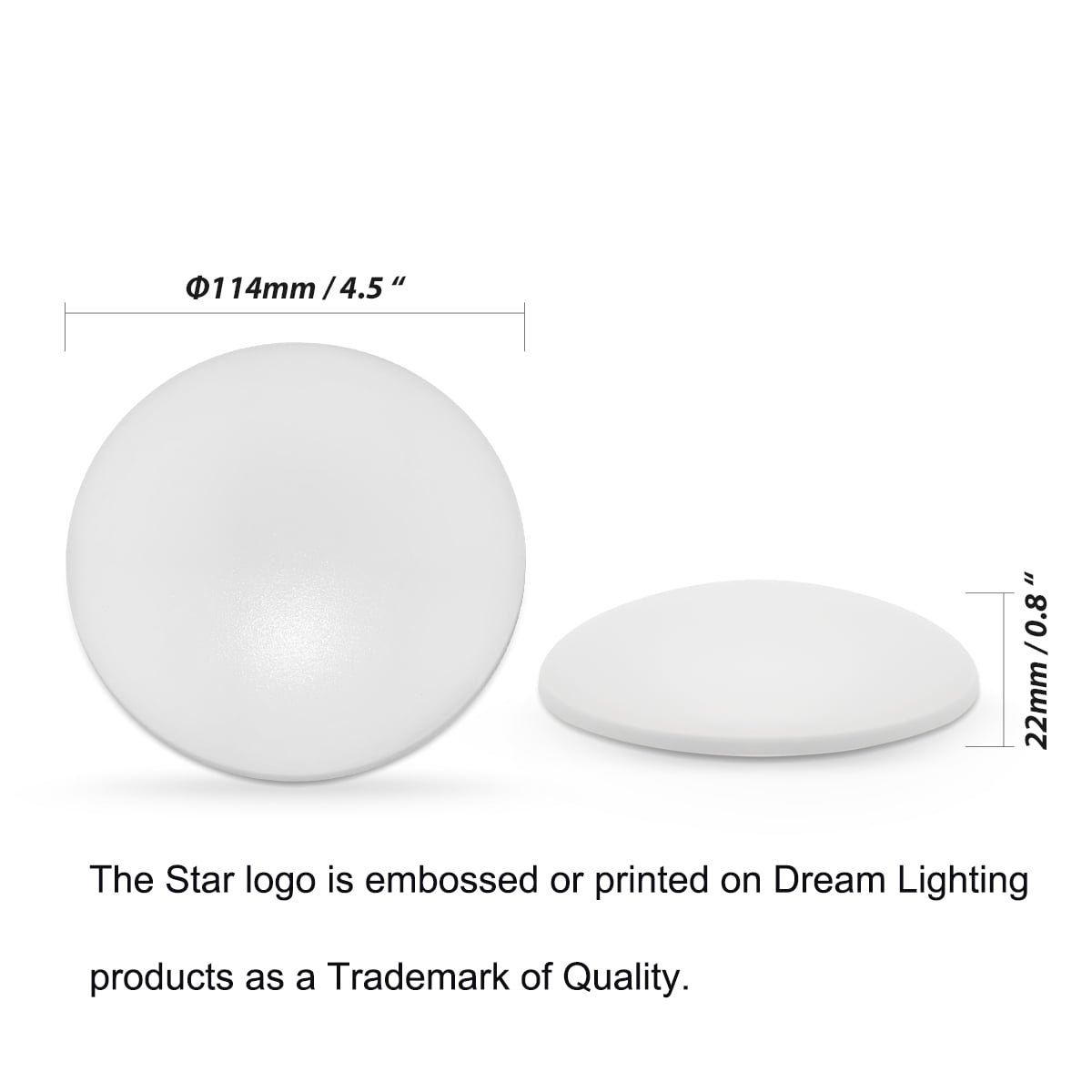 Dream Lighting LED 12volt 4.5inch Ceiling Down Light RV Cargo Trailer Boat Interior Cabin Hall Kitchen Under Cabint Light Warm White, 4-Pack