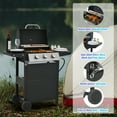 thumbnail image 3 of CZBZ Propane Gas Grill 3 Burner Barbecue Grill, Stainless Steel 26,000 BTU Patio Garden Barbecue Grill with Two Shelves, Lid, Wheels and Bottle Opener for Outdoor Patio Backyard Camping and Parties, 3 of 6
