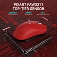 thumbnail image 4 of ATTACK SHARK X11 Mouse Inalámbrico para Juegos con Base de Carga RGB, Tri-modo 2.4G/USB-C con Cable/bluetooth, 22000 DPI, Sensor PAW3311, 5 Botones Programables, Compatible con PC/Mac, Rojo, 4 of 8