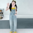 thumbnail image 5 of UACY Teen Girls Y2K Denim Overalls Adjustable Strap Aesthetic Preppy Jeans Jumpsuit Fashion School Uniform Bib Overall (Blue, 9-10 Years), 5 of 7