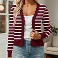 thumbnail image 2 of Womens Cardigan Women'S Long Sleeve V-Neck Button Down Cardigan Knit Shrugs Sweater Womens Lightweight Sweaters Brick Red Cardigan for Women Fall Cardigan, 2 of 6