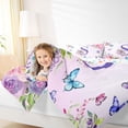 thumbnail image 4 of Homewish Purple Initial S Letter Bedding Comforter Set, Watercolor Rose Floral Twin Comforter Sets, Kawaii Dreamy Butterfly Reversible Bedding Set, Luxury Bedroom Decor, 2pcs, 4 of 8