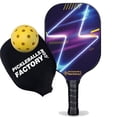 thumbnail image 1 of PB00022-8-C Pickleball Factory Pagaies de Pickleball - Terrain de Pickleball Lightning Home, Meilleures Balles de Pickleball Extérieures, Carbonfibre Graphite, 1 of 1