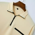 thumbnail image 4 of Wavsuf Big Mens Sweatshirts Turndown Zipper with Pockets Beige Blouse Tops Size L, 4 of 7