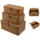 thumbnail image 5 of Cesta tejida Cesta de mimbre con tapa Seagrass Lavandería Caja organizadora de ratán para baño Sala de estar Cocina Adepaton LKX-0878, 5 of 9