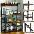 thumbnail image 6 of Walsunny Bakers Rack for Kitchen with Power Outlet, Coffee Cart and Microwave Stand with Shelves Vintage Brown, 6 of 9