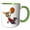 Green/White, variant on 3drose, Funny Cute Moose Playing Basketball Slam Dunk Sports Cartoon, 15oz Mug
