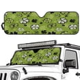 thumbnail image 2 of Yuyamidu St. Patrick's Day Windshield Sun Shade, Green Leaf Shade Heat Shield Compatible with JK JKU TJ 2 Door / 4 Door, 2 of 7