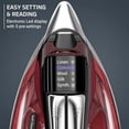 thumbnail image 3 of Rowenta, Plancha de vapor Focus Excellence con suela de acero inoxidable, cable retráctil, más de 400 microorificios de vapor, vapor potente, pantalla LED, 1750 W, carrete, color rojo DW5433, 3 of 5